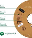PolyMaker PolyTerra Filament - PLA - Fossil Grey - 1KG