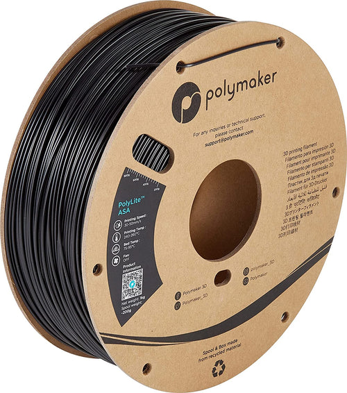 PolyMaker PolyLite PLA-Filament - Schwarz 1kg