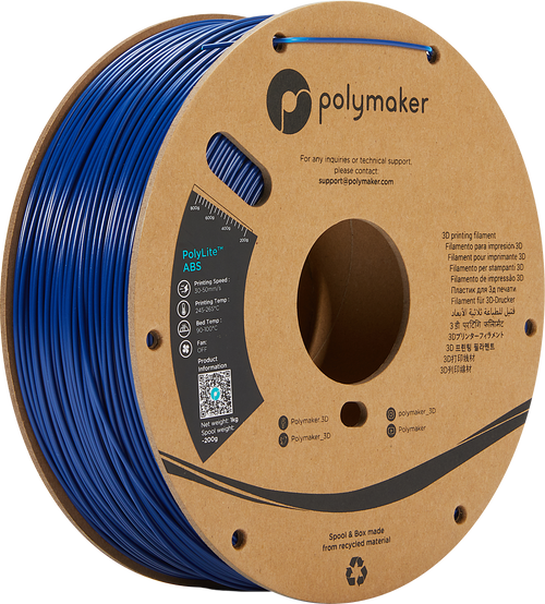 PolyMaker PolyLite Filament - ABS - Blauw - 1KG