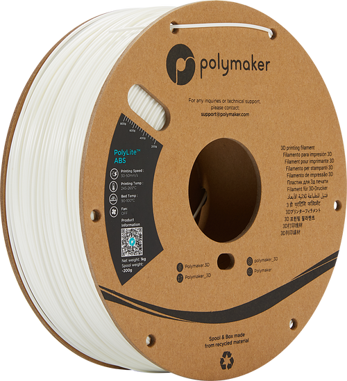 PolyMaker PolyLite Filament - ABS - Wit - 1KG