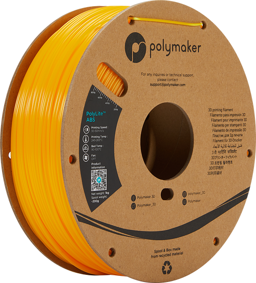 PolyMaker PolyLite Filament - ABS - Geel - 1KG