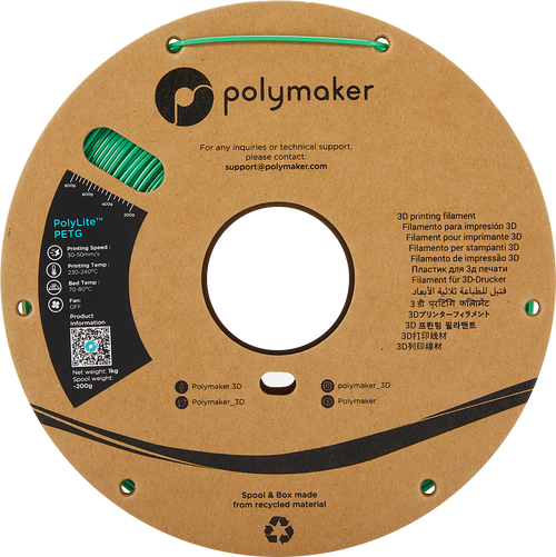PolyMaker PolyLite Filament - PETG - Groen - 1KG