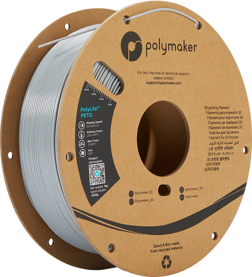 PolyMaker PolyLite Filament - PETG - Grijs - 1KG