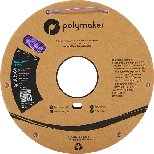 PolyMaker PolyLite PETG Filament - Violett - 1kg