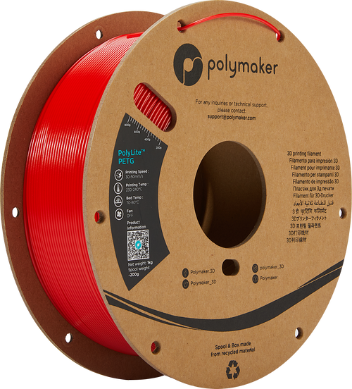 PolyMaker PolyLite PETG-Filament - Rood 1Kg