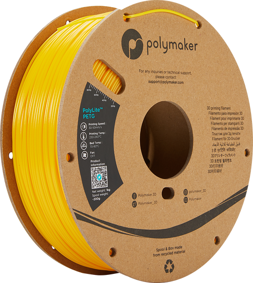 PolyMaker PolyLite Filament - PETG - Geel - 1KG