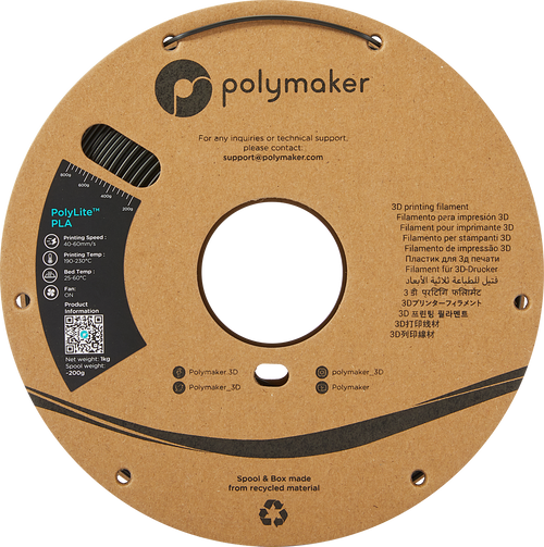 PolyMaker PolyLite Filament - PLA - Zwart - 1KG