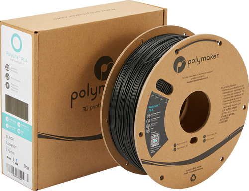 PolyMaker PolyLite Filament - PLA - Zwart - 1KG