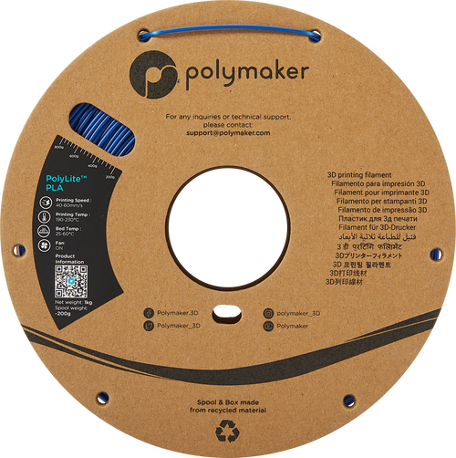 PolyMaker PolyLite Filament - PLA - Blauw - 1KG