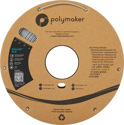 PolyMaker PolyLite Filament - PLA - Grijs - 1KG