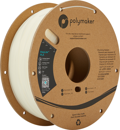 PolyMaker PolyLite Filament - PLA - Naturel - 1KG