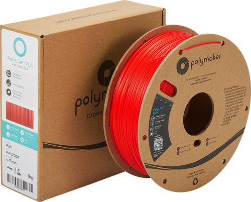 PolyMaker PolyLite Filament - PLA - Rood - 1KG