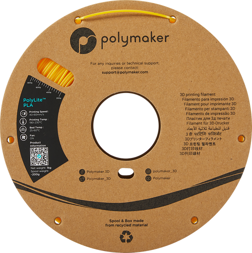 PolyMaker PolyLite Filament - PLA - Geel - 1KG