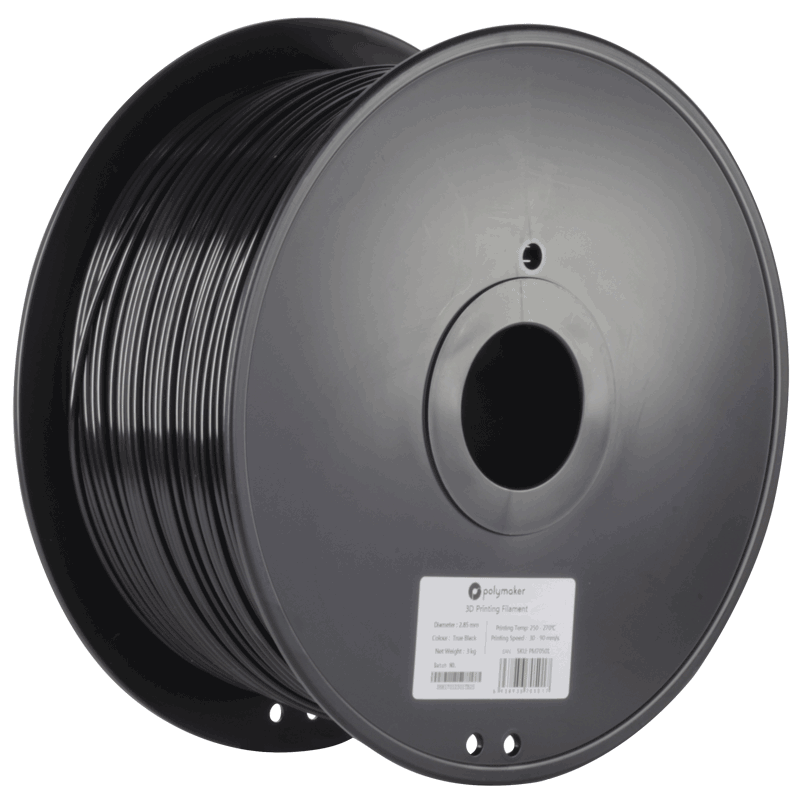 PolyMaker PolyLite Filament - PLA - Zwart - 3KG