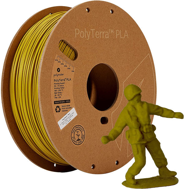 PolyMaker PolyTerra Filament - PLA - Army Light Green - 1KG
