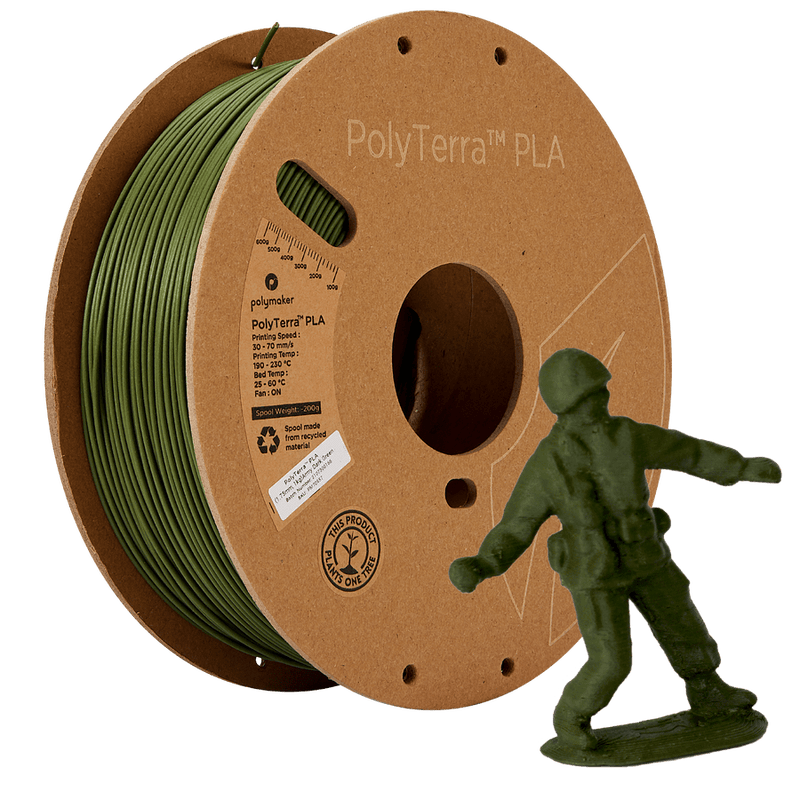 PolyMaker PolyTerra Filament - PLA - Army Dark Green - 1KG