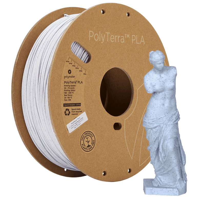 PolyMaker PolyTerra Filament - PLA - Marble White - 1KG