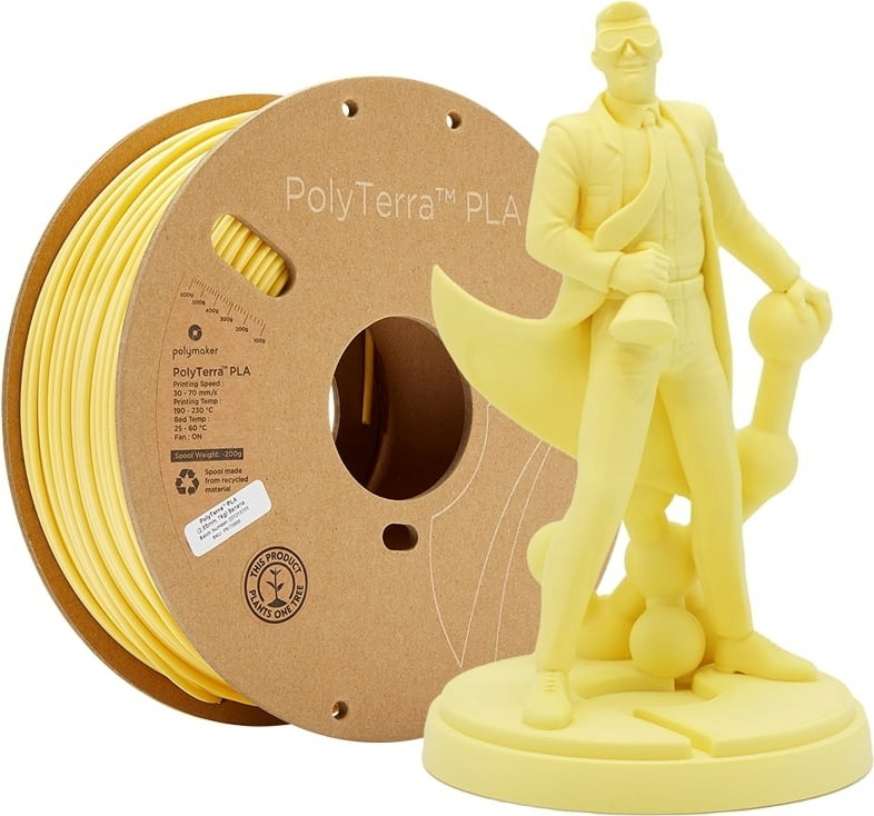 PolyMaker PolyTerra Filament - PLA - Pastel Banana - 1KG