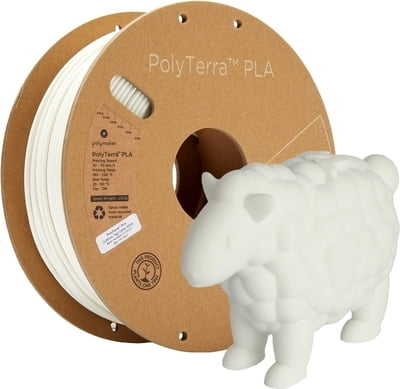 PolyMaker PolyTerra Filament - PLA - Cotton White - 1KG