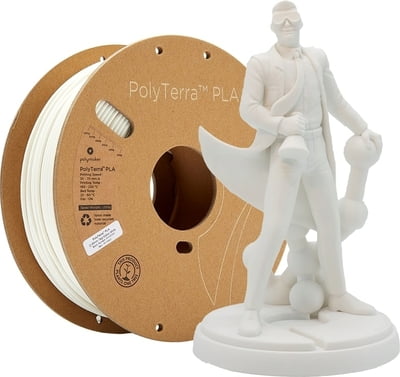 PolyMaker PolyTerra Filament - PLA - Cotton White - 1KG